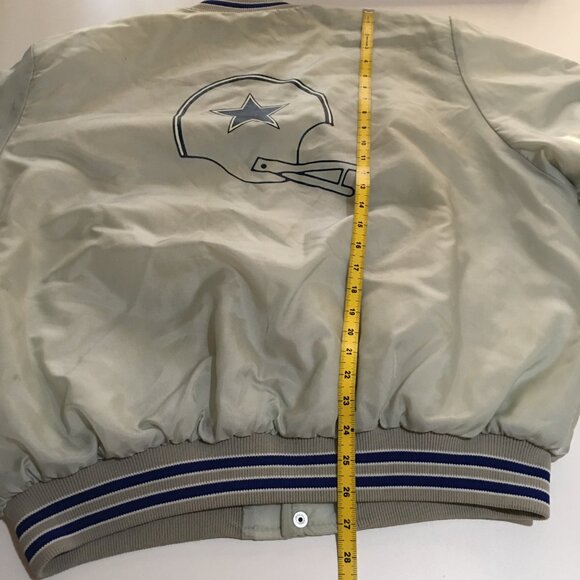 Vintage Dallas Cowboys Varsity Bomber Jacket Mens 2XL 90s Snap Button USA - Picture 13 of 14